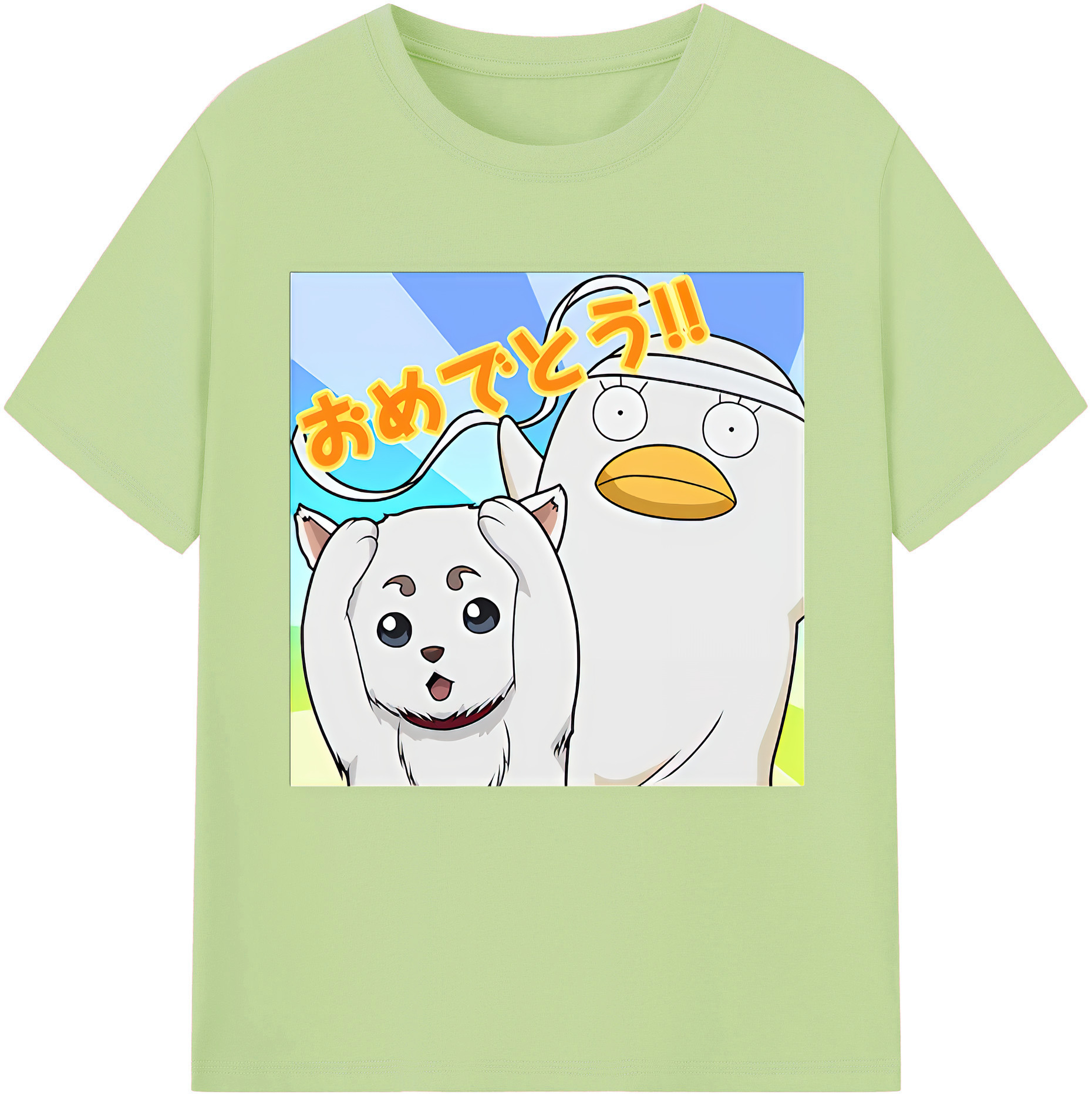 （画像用） ぎんたま 坂田銀時（さかたぎんとき） 神楽 志村新八（しむら しんぱち） GINTAMA Sakata Gintoki Kagura Shimura Shinpachi 綿100％半袖Tシャツ（フロントプリント）